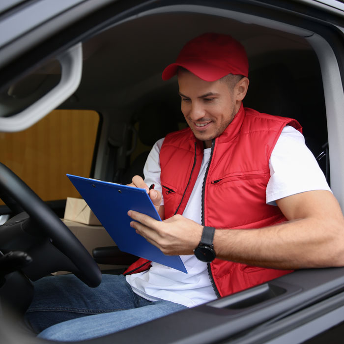 checks driver writing notes